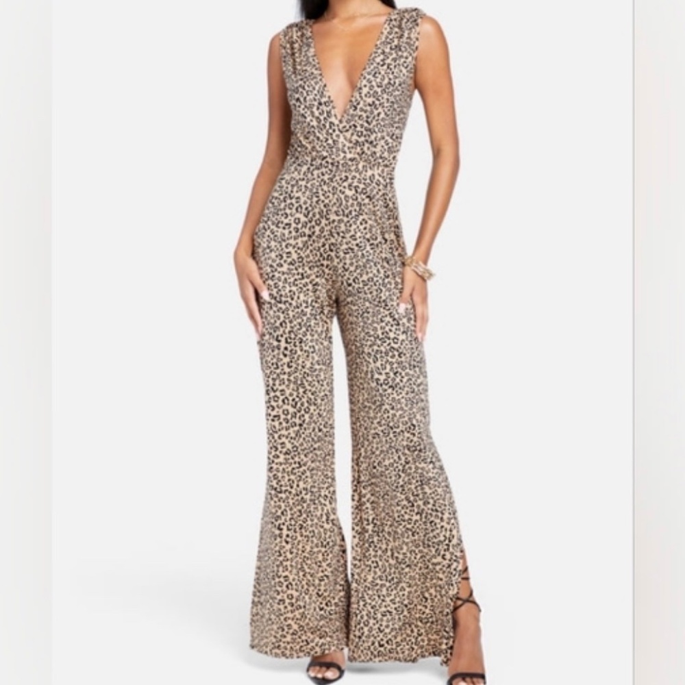 Brand New BeBe Plunge Neck Jumpsuit